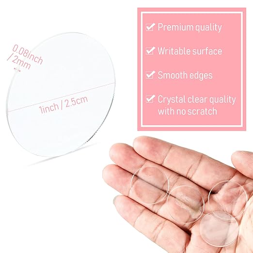Outus 36 Pieces 1 Inch Acrylic Circle Blanks Acrylic Disc Blanks - Image 3