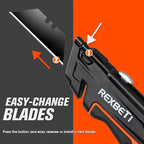 REXBETI 6 Pack Retractable Folding Utility Knife, SK5 Heavy Duty Box Cutter - Image 6