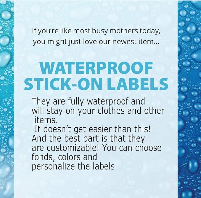 Personalized Waterproof Name Labels Press and Stick Custom Name Stick on - Image 5