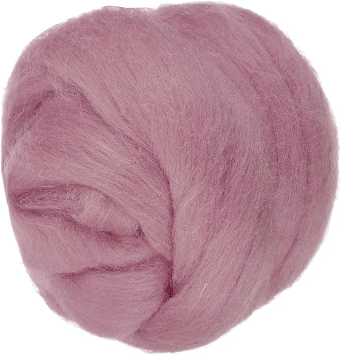 PATIKIL Wool Roving Yarn, 250G/8.8OZ Felting Wool Pure Roving Yarn, Pale Pink by PATIKIL