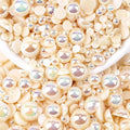 2000PCS AB Color Imitation Half Round Pearls Bead Loose Beads Gems, Mixed Sizes by UYTRDVG