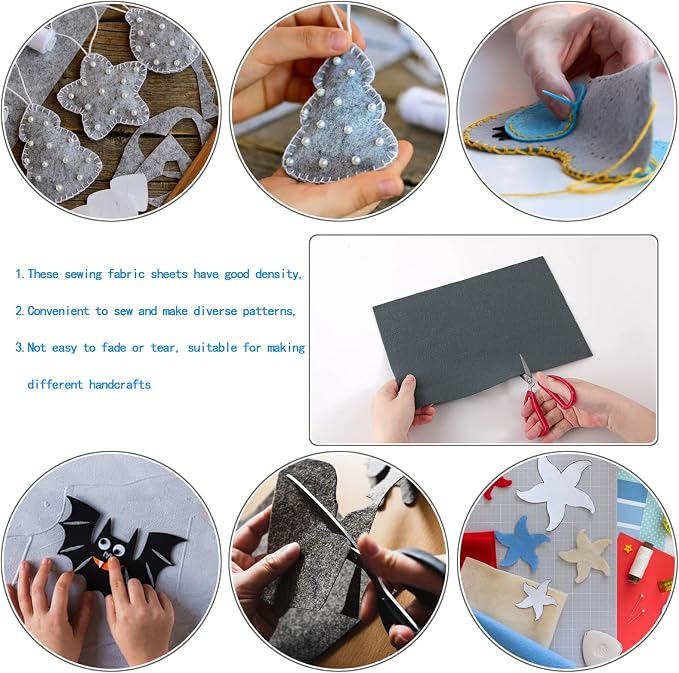 HaoFeijh Grey Felt 36 * 36 Inch Wide 1.6mm, Fabric Sheets Soft Woven Acrylic - Image 4