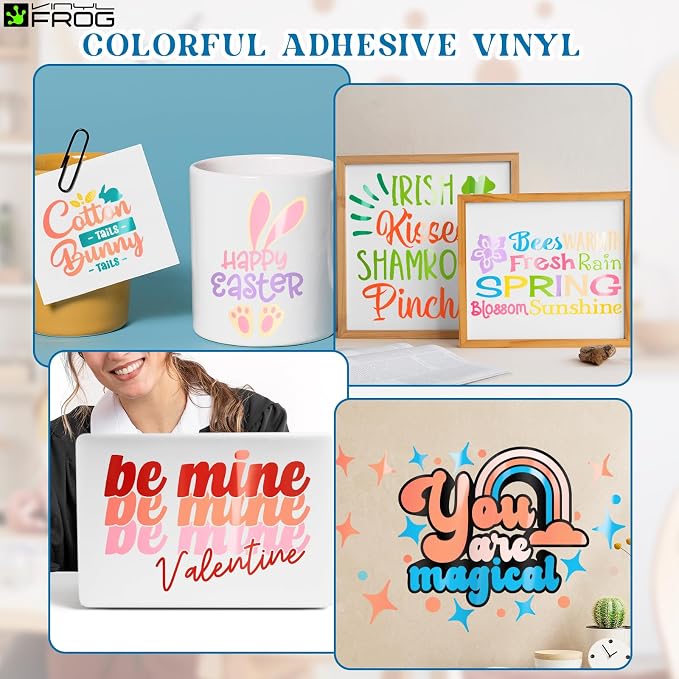 VINYL FROG Permanent Adhesive Vinyl Bundle 70 Pack Adhesive Vinyl Sheets - Image 6