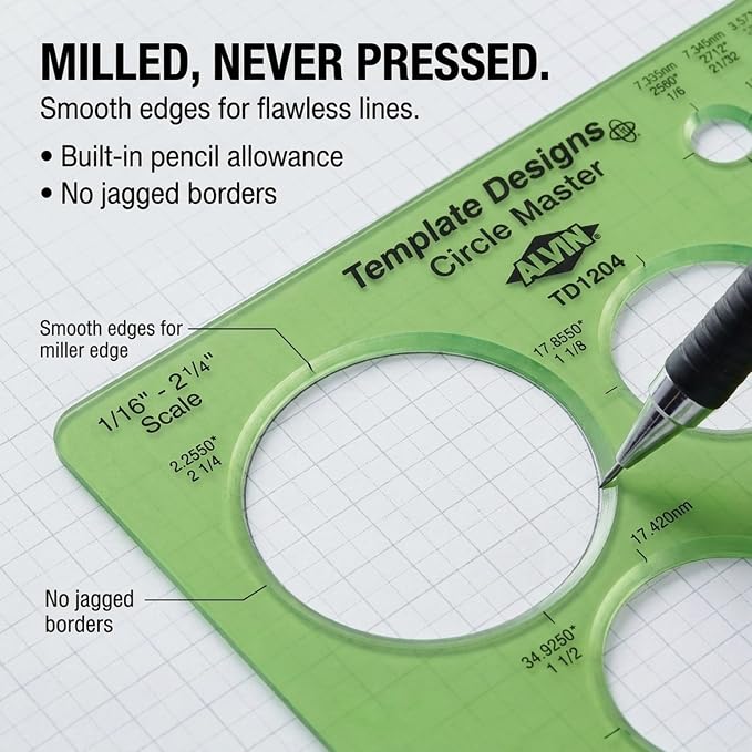 ALVIN, Circle Master Template, Drawing and Drafting Tool - Image 3