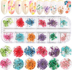 2 Boxes 3D Real Dried Flowers for Nail Art Colorful Mini Natural Gypsophila | - Image 2