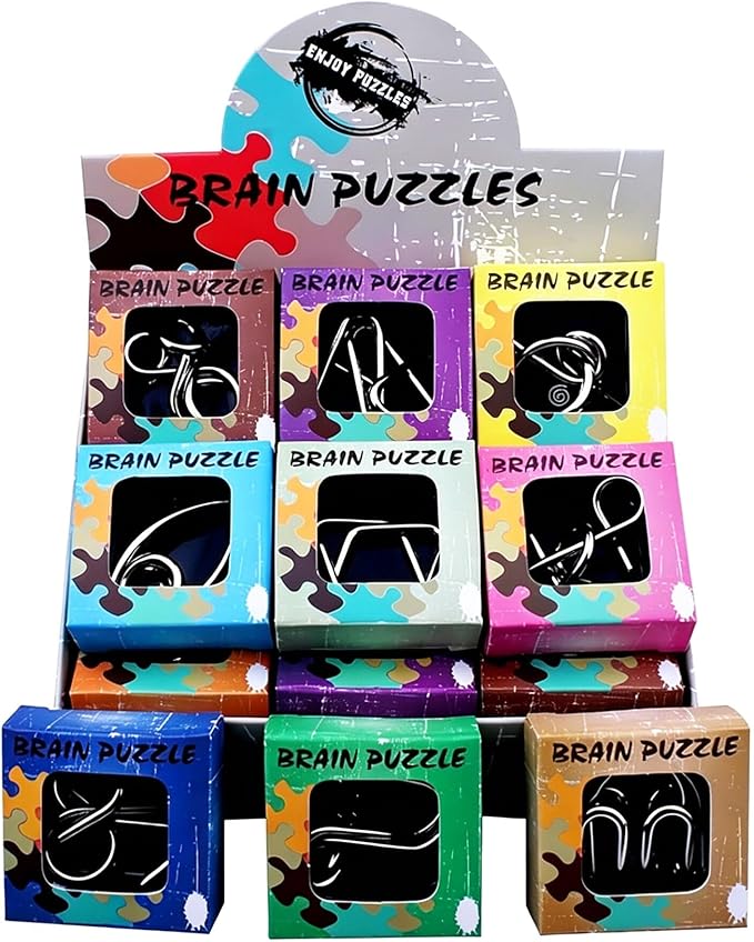 AHYUAN 24 Pack Metal Puzzles Brain Teaser IQ Wire Metal Puzzles by Ahyuan