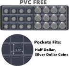 MUDOR 120 Pockets Coin Collection Book, PVC FREE Silver Dollar Coin Holder | - Image 3