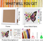 Tiwabb Cross Stitch Kits for Adults Beginners, Butterfly Flower Stamped Cross - Image 3