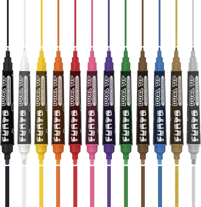 Funto Dual Tip Acrylic Paint Markers, Paint Pens - Image 5