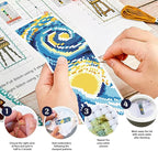 FREEBLOSS 6 Set 11CT Cross Stitch Bookmarks Kit Starry Sky Stamped Cross Stitch - Image 4