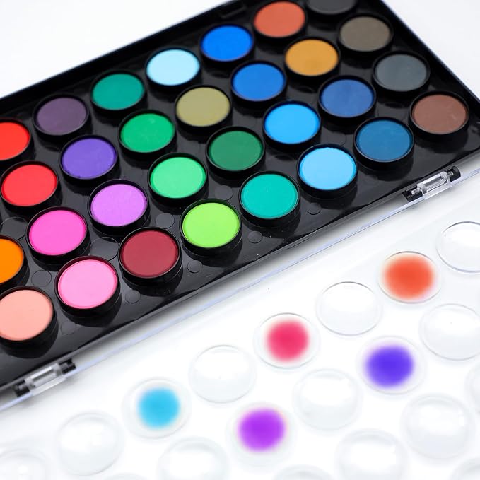 Artecho 48 Colors Watercolor Paint Set, Portable Travel Watercolor Cake Kit - Image 5