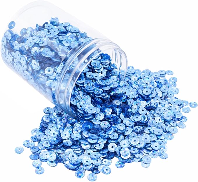 Mandala Crafts 6mm Cup Holographic Ice Blue Sequins by MandalaCrafts