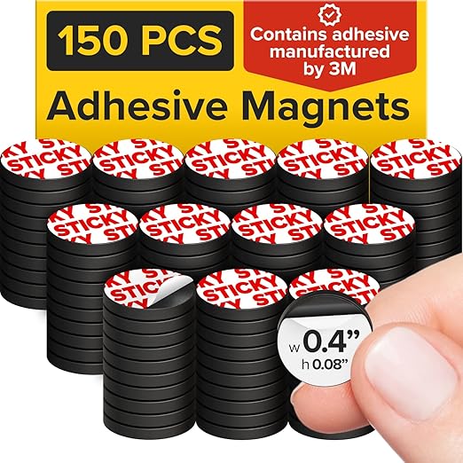 Peel-&-Stick Flexible Adhesive Magnets – 150 pcs Magnetic Dots by X-betMAGNET