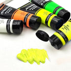 Artecho Yellow Glow in the Dark Acrylic Paint Set, 120ml / 4.05oz | Non-Toxic - Image 3