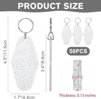 Yoption 50pcs Blank Motel Keychain Bulk - Image 3
