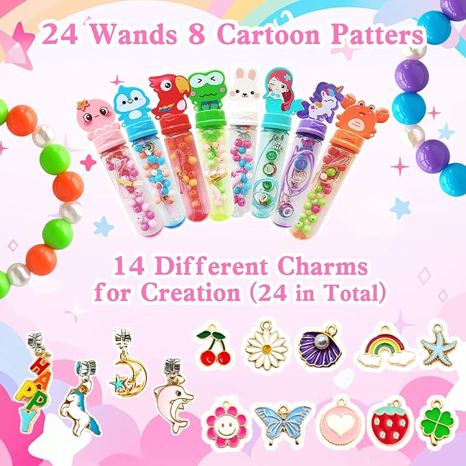 24 Pack Kids Bracelet Necklace Making Kit - Image 5
