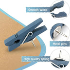 50 PCS Wooden Clips Push Pins Tacks - Image 4