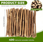 TKOnline 400Pcs Craft Sticks, 10cm 0.1-0.2 Inch in Diameter Wood Log Sticks - Image 2