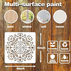 Mandala Stencils for Painting on Wood Wall Floor Furniture Tile Fabric - Image 2