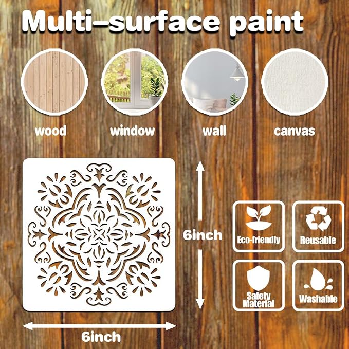 Mandala Stencils for Painting on Wood Wall Floor Furniture Tile Fabric - Image 2