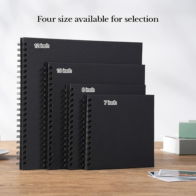 potricher 7 x 7 Inch DIY Scrapbook Album 40 Pages Hardcover Kraft Paper Scrap - Image 6