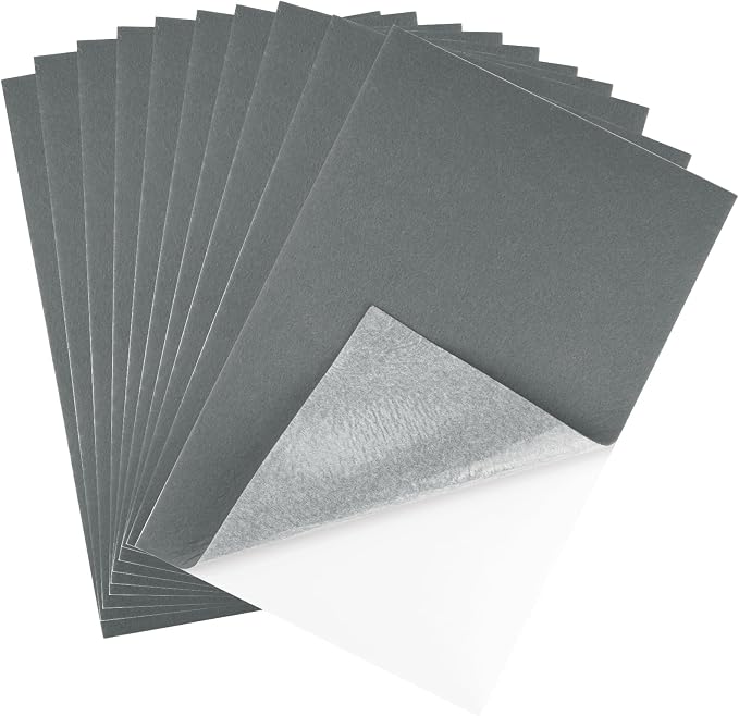 CHRORINE 10 Pcs Grey Felt Fabric Sheets Self Adhesive Felt Sheets 8 x 12 Inches by CHRORINE