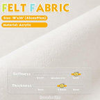 Ivory 18" X 36" Felt Fabric Sheet - Image 2