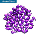 MECCANIXITY 50PCS Flat Back Acrylic Teardrop Gems 6x10mm Artificial Rhinestones - Image 3