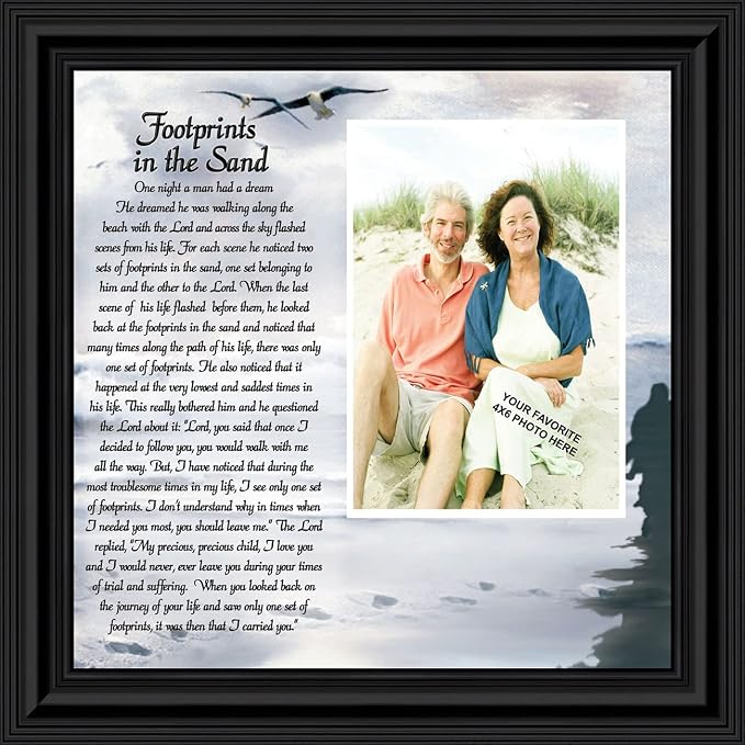 Footprints in the Sand Inspirational Wall Art, Beach Decor, Christian Gifts - Image 2