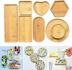4PCS Mosaic Bamboo Coasters for Crafts, Blank Base Trays, Drinking Cup Coaster - Image 7