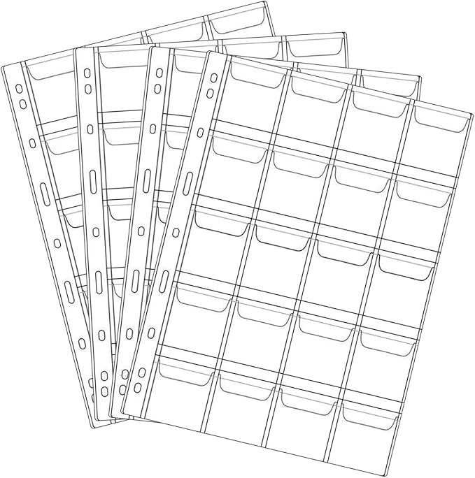 20 Pocket Coin Pages 10 Sheet Plastic Coin Holders Stamp Collector Supplies | by Jomevia