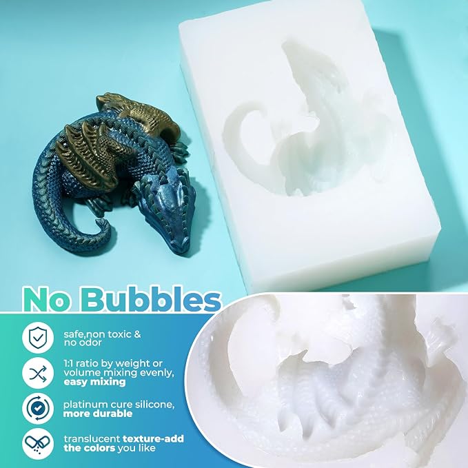 LET'S RESIN Silicone Mold Making Kit Liquid Silicone Rubber 140oz/1 Gallon - Image 4