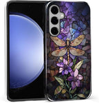 for Samsung Galaxy S25 FE Case, Stained Glass Dragonfly Pattern Glossy 2 in 1 - Image 3