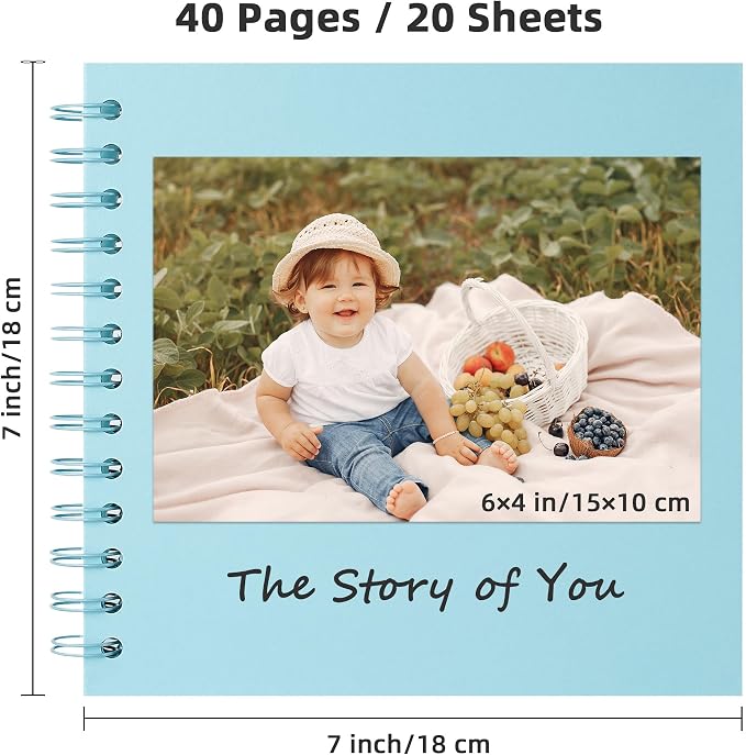 Yopih 7x7 Inch DIY Scrapbook Photo Album, Hardcover Kraft Paper Acid-Free - Image 2