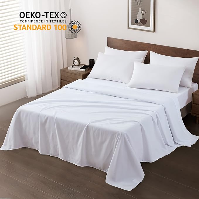 Maple&Stone California King Flat Sheet 6 Pack, Premium Soft & Breathable - Image 2