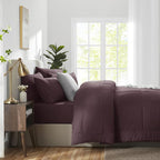 CozyLux Full Size Comforter Set Cocoa Powder, 7 Pieces Bed in a Bag, All Season - Image 9