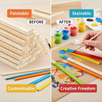 Yulejo 50 Pieces Balsa Wood Sticks, 1/2 x 1/2 x 12 Inch Square Wooden Dowels - Image 5