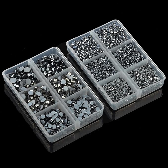 10000Pcs 2-Boxes Mixed Size Hot Fix Round Crystals Gems Glass Stones Hotfix - Image 5