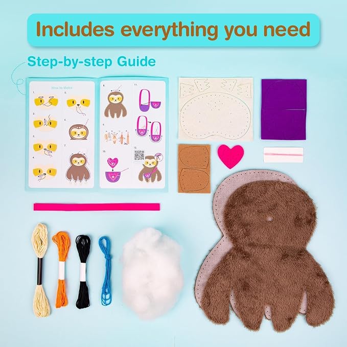 Avenir Sewing Kit for Kids Beginners My First Learn to Sew Craft, Plush Animal - Image 3