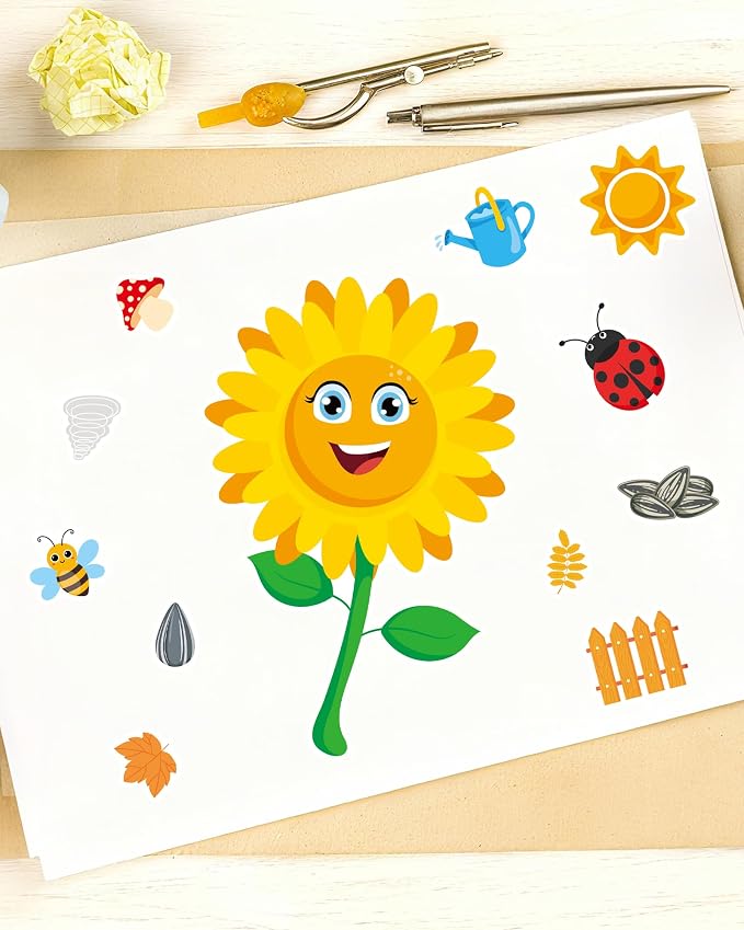 Aowplc 48 Sheets Fall Make a Face Stickers, 12 Designs Fun Fall Crafts - Image 7