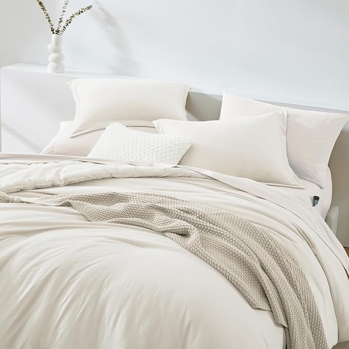 WRENSONGE Full Size Comforter Set- 7 Pieces White Bed in a Bag Full Size - Image 5