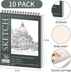 OSIMIG 10 Pack 5.5" x 8.5" Sketch Books, 300 Sheet Drawing Paper, Mini - Image 2