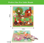 Wooden Peg Puzzles for Toddlers 1-3, Kids' Educational Preschool Peg Puzzle Toy - Image 3