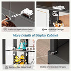 Dystler Display Cabinet with Glass Doors, RGB Lights - Image 6