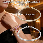 Exway 10 Pcs Snake Charm Bracelet Chain 6.5 Inch Gold and Silver Charm Bracelet - Image 2