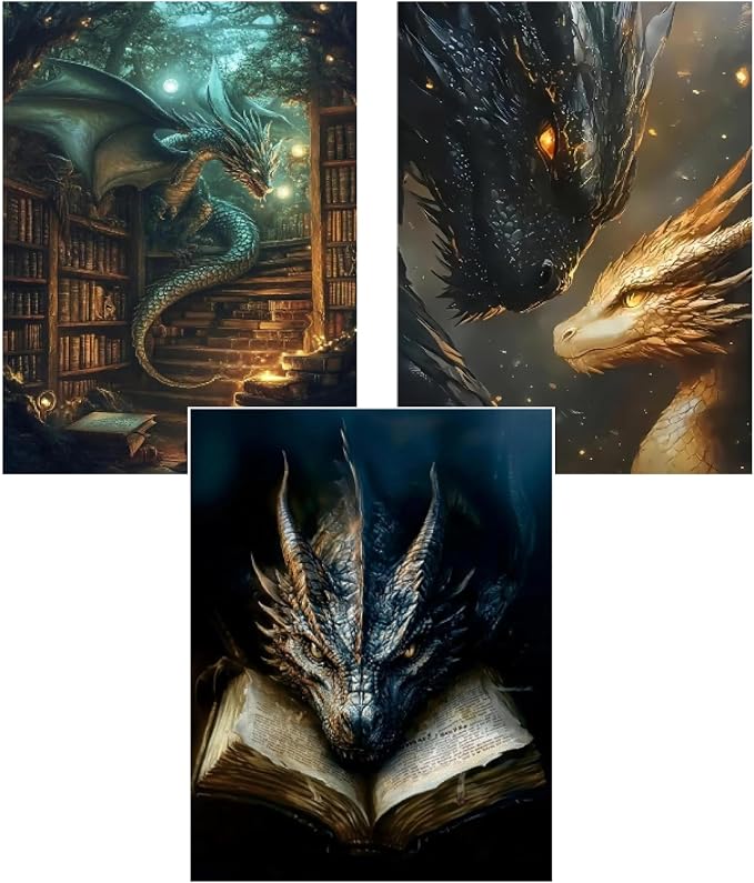 Gemozaic 3 Pack Dragon Diamond Painting Kits by Gemozaic