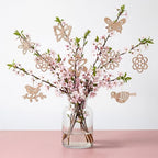 100 PCS Unfinished Wood Crafts Wood Slice Leaf Bird Flowers Butterfly Pattern - Image 4