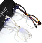 Blue Light Blocking Glasses Vintage Half Frame UV Clear Lens Anti Eyestrain by AOMASTE