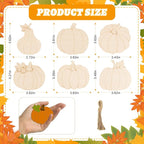 24 PCS Unfinished Wooden Fall Crafts, Pumpkin Shaped Hanging Ornaments DIY Wood - Image 2