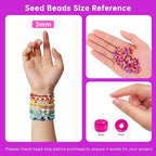 Redtwo 3mm 44500pcs 144 Colors Glass Seed Beads Kit | 7 Boxes Small Beads - Image 5